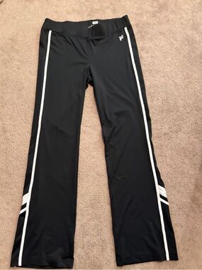 Fila Black Sport Flared Leggings with Subtle Logo